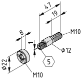 Bolt 8 D14 e, bright zinc-plated