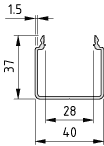 Conduit Profile U 40x40 E, natural