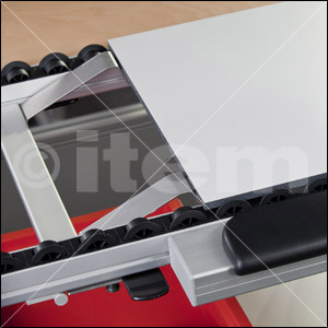 Castor Rail 8 40x40, Transfer Gate with Release Lever, left