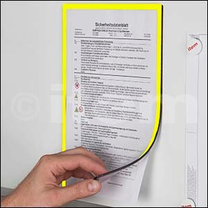 Notice Holder A4, magnetic, yellow