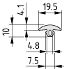 Griff-Abdeckprofil 5 20x4, schwarz