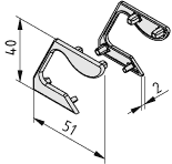 Griffleistenabdeckkappensatz X, schwarz