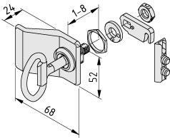 Locking System 8, Double-Beard Lock with grip, right-hand application