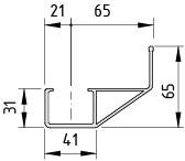 Roller Conveyor St Guide Rail e 65, grey similar to RAL 7042