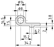 Hinge Leaf Profile V 6 e light, natural
