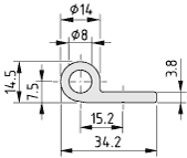 Hinge Leaf Profile 6 e light, natural