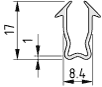 Double-Lip Seal 8 4-6mm, grey similar to RAL 7042