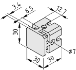 Klemmprofil-Kreuzverbinder 6 30x30, weißaluminium ähnlich RAL 9006