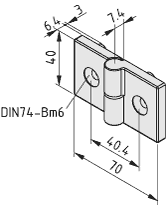 Hinge X 8 PA, left, grey similar to RAL 7042