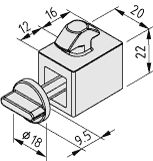 Quick Multiblock 8 with Securing Pin Zn, grey