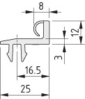 Türdichtanschlag 8 30, grau ähnlich RAL 7042