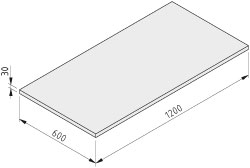 Table top 30-1200x600, high pressure laminate, ESD, grey, similar to RAL 7035