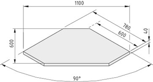 Table Top TRIGO 40-600 Beech multi-ply, UV lacquer