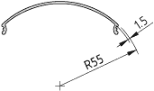 Säulen-Deckelprofil D110, natur