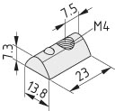 T-Slot Nut 8 St M4, stainless
