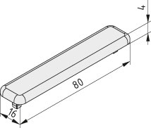 Cap 8 80x16, grey similar to RAL 7042