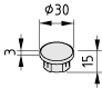 Cap, Tube D30, grey similar to RAL 7042