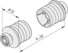 Conveyor Roller TR32, Bearing Set, black