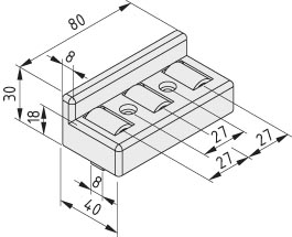 Rollenelement 8 80 mit Bordkante ESD