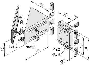 Befestigungssatz 6-8 für Sicherheits-Endschalter /-Verriegelung kompakt