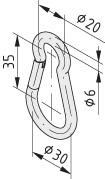 Karabiner 60 D6, rostfrei