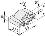 Castor Insert D30, red, similar to RAL 3001