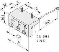 ESD Earthing Terminal, 3 x DK10