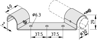 Table-Top Fastening Bracket D30, bright zinc-plated