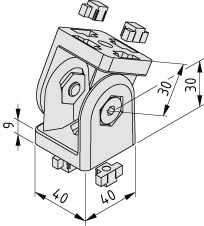 Hinge 8 40x40, heavy-duty