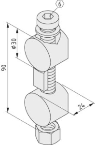 Universal-Butt-Fastening Set 12, bright zinc-plated