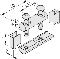 Universal-Fastening Set (Profile St) 8 40, stainless