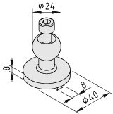 Ball Joint 8, Ball End D40
