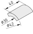 Tube Adapter Cap D30, grey similar to RAL 7042