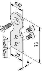 Tube Holder 6 D30, bright zinc-plated