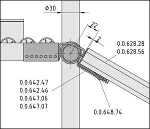 Roller Conveyor St Fastening Bracket Adapter Sleeve D30 ESD, black