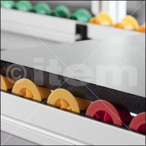 Castor Insert D30 with Flanged Wheel, yellow, similar to RAL 1003
