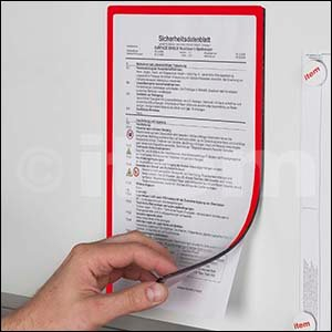 Notice Holder A4, magnetic, red