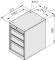 Drawer Unit S4 H650, grey similar to RAL 7042