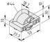 Castor Insert D30 with Flanged Wheel, black similar to RAL 9005